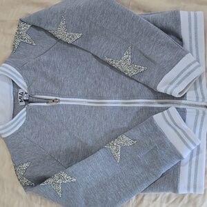 Pre-owned Great Condition MIA Light Gray Star-Embellished Jacket Size S